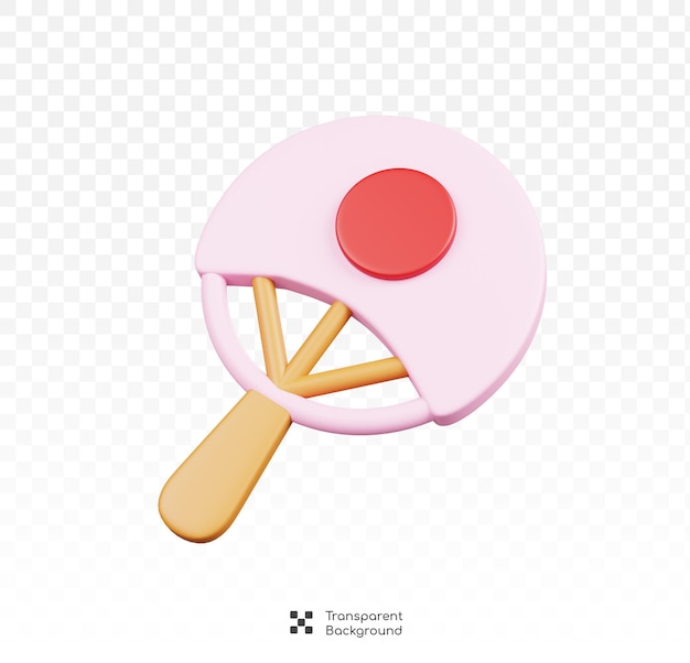 PSD japanese fan isolated symbols icons and culture of japan 3d render