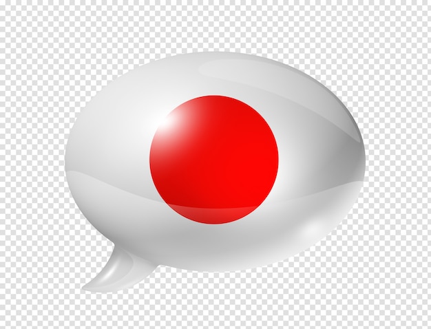 PSD japanese flag speech bubble