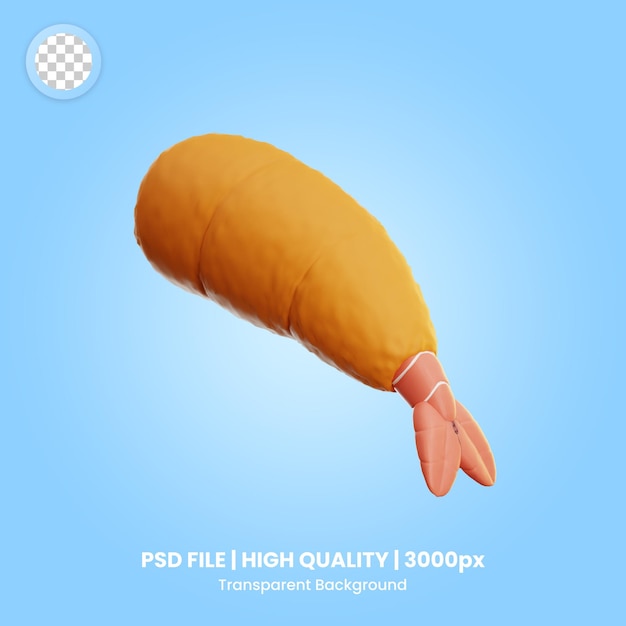 和食 3D アイコン 天ぷら