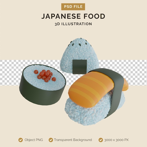 日本食 3dイラスト