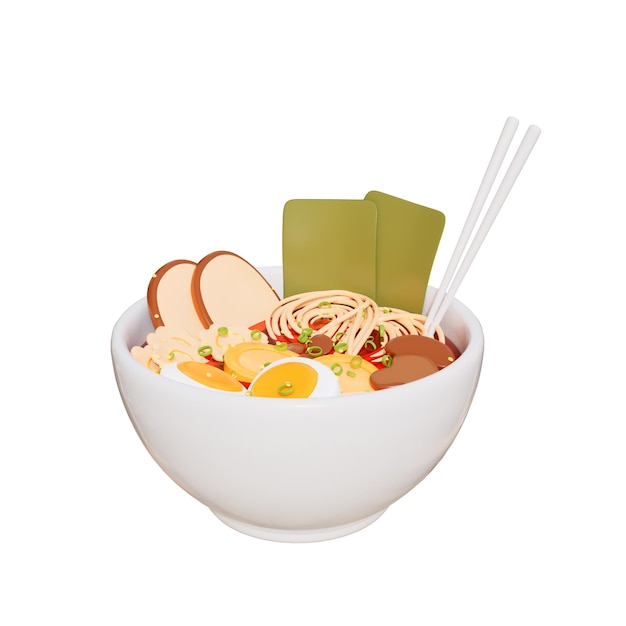 PSD japanese food 3d illustration