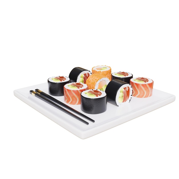 일본 음식 3D 일러스트레이션