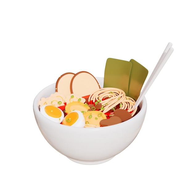 Japanese food 3d illustration