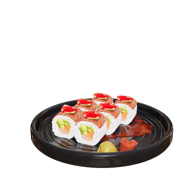 Japanese food 3d illustration