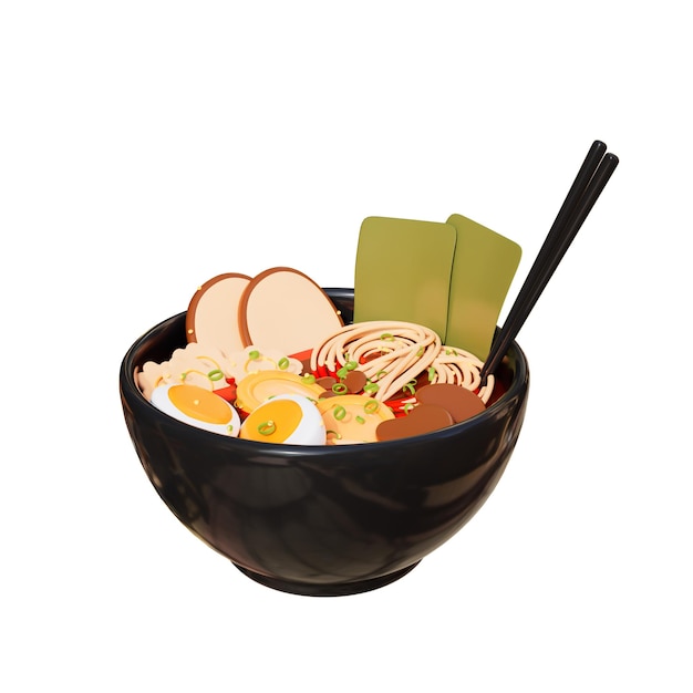 PSD japanese food 3d illustration