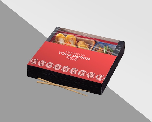 Japanese food box packaging mockupasian food box mockup designtakeaway food package mockup scene