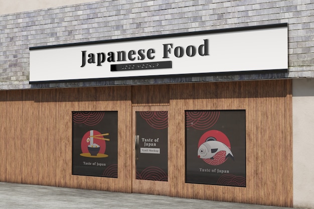 PSD japanese food restaurant exterior front view