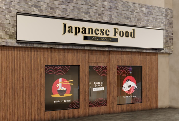 PSD japanese food restaurant exterior front view