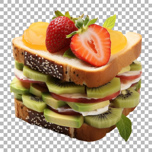 PSD japanese fruit sandwich on transparent background