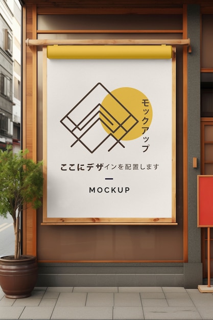 PSD japanese logo mockup