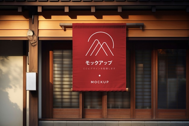 PSD japanese logo mockup