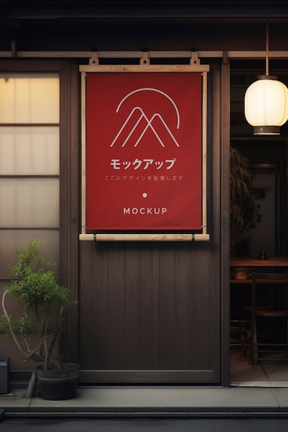 PSD japanese logo mockup