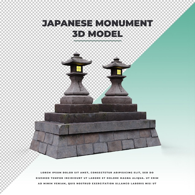 PSD japanese monument