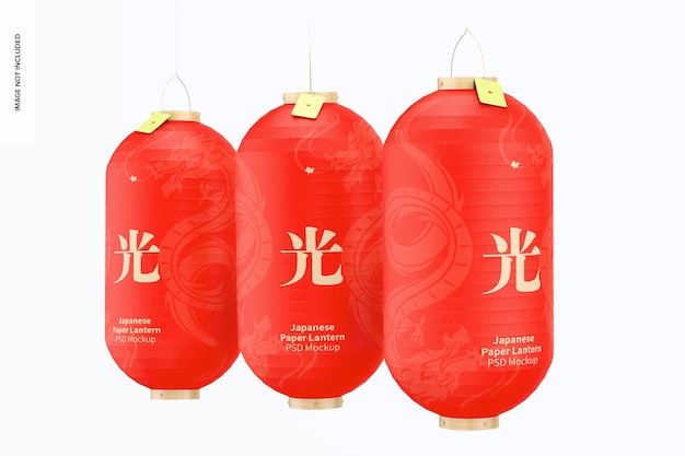 PSD japanese paper lanterns mockup