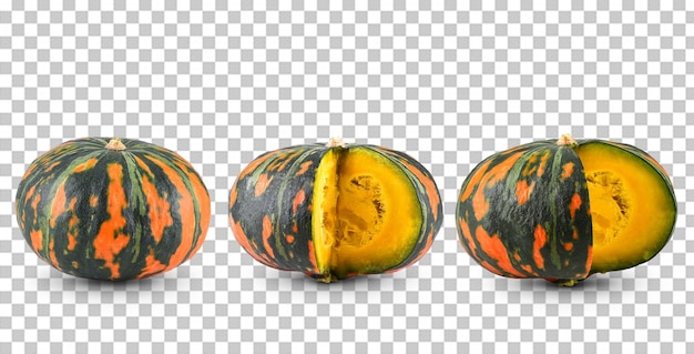 Zucca giapponese su uno sfondo bianco