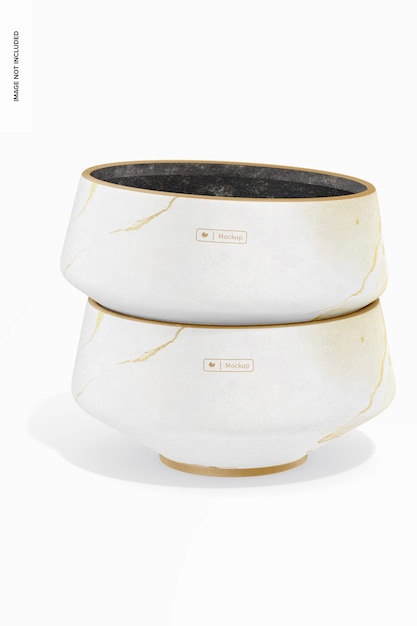 Japanese Style Bowls Mockup, Stacked