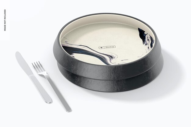 Japanese Style Plates Mockup, Stacked