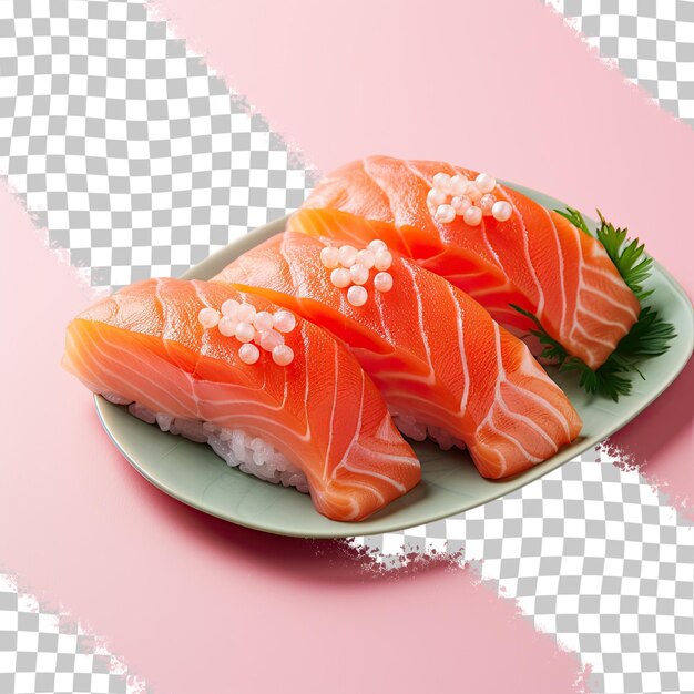 Japanese style sushi made with fresh raw salmon