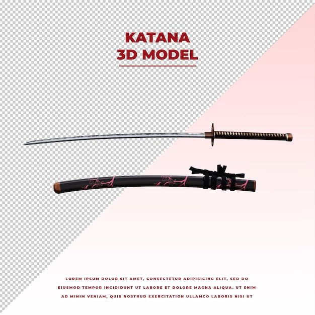 PSD spada giapponese katana con custodia