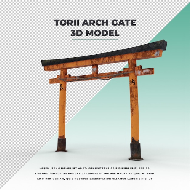 PSD porta ad arco tradizionale giapponese di torii