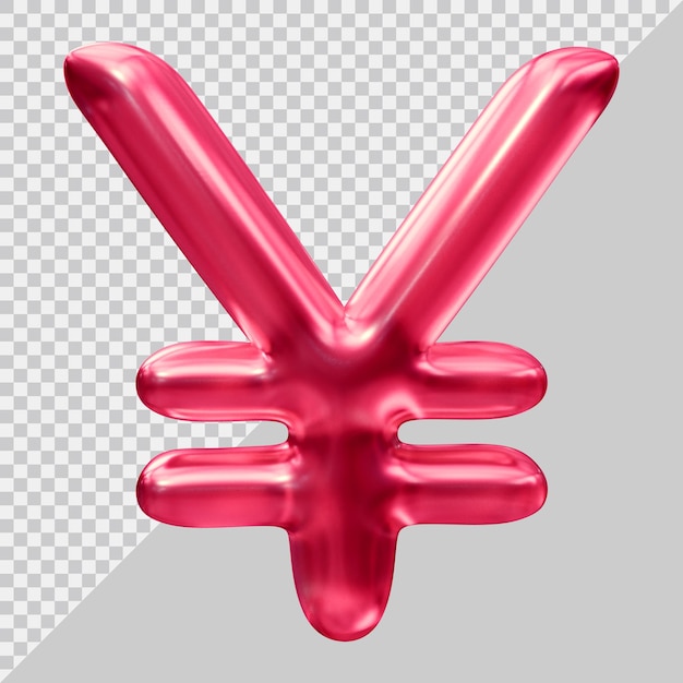 Japanese yen sign currency icon in 3d render