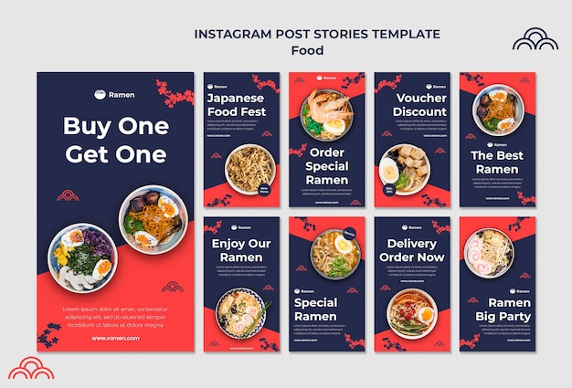 PSD japans eten instagram verhalen sjabloon