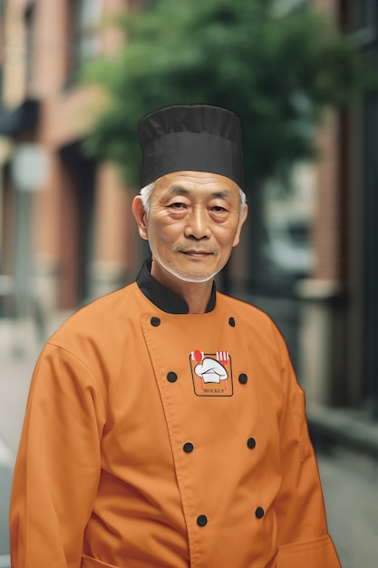 Japanse chef uniform mockup