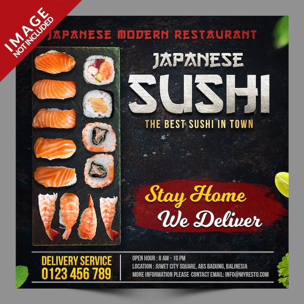 Japanse Sushi Social Media promotie sjabloon