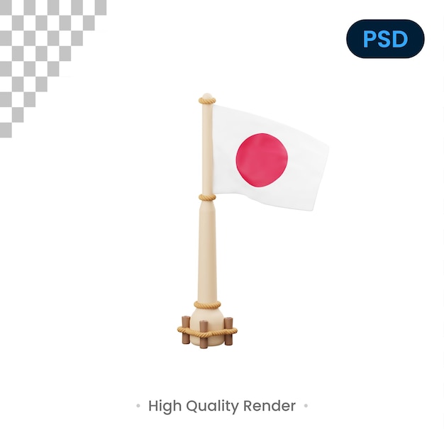 Japanse vlag 3d-pictogram