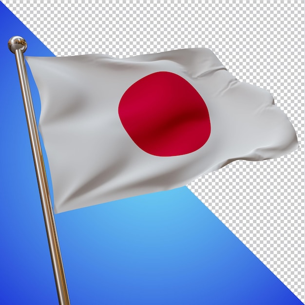 Japanse vlag 3d render geïsoleerd