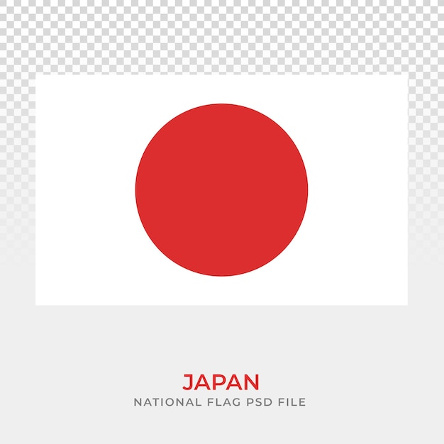 PSD japanse vlag wordt weergegeven op transapsrant achtergrond psd-bestand