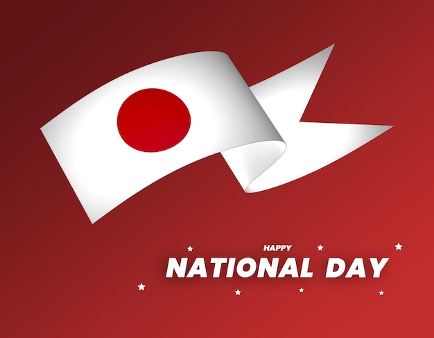 Japansk flag – elementdesign – banner med nationaldagstema og bånd i PSD