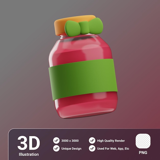 PSD jar 3d illustration