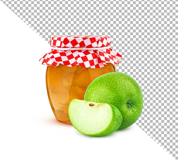 PSD jar of apple fruit jam isolated