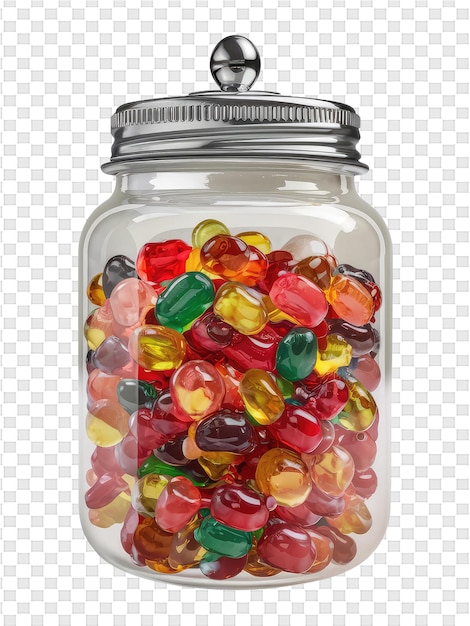 PSD a jar of candy is full of many colors