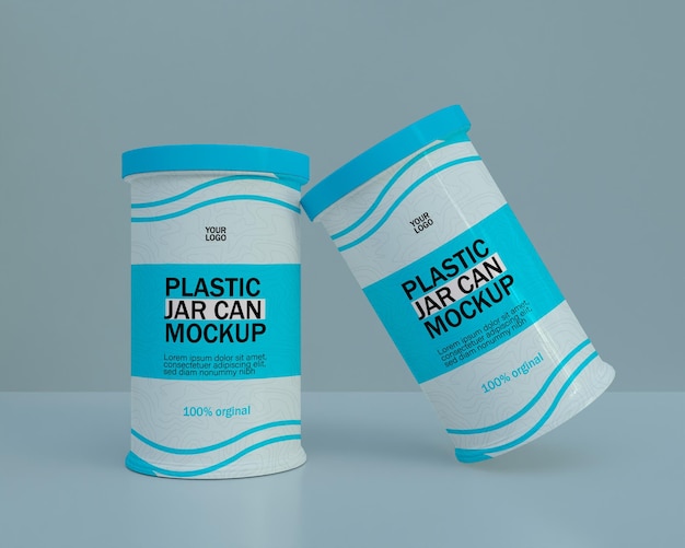 Jar food can mockup