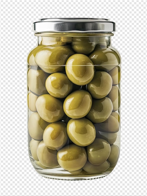 PSD a jar of green olives with a black label