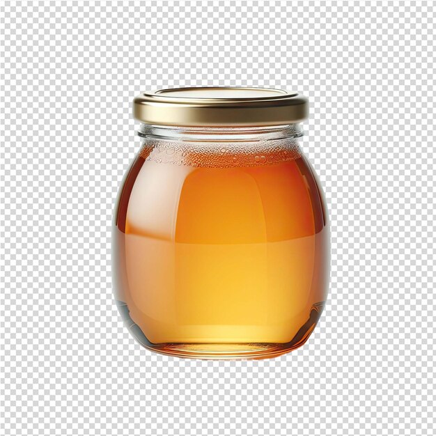 A jar of honey with a gold lid that says quot honey quot