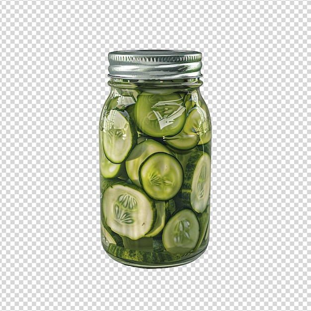 PSD a jar of pickled cucumbers isolated on transparent background