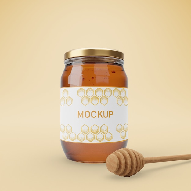 Jar with delicious honey