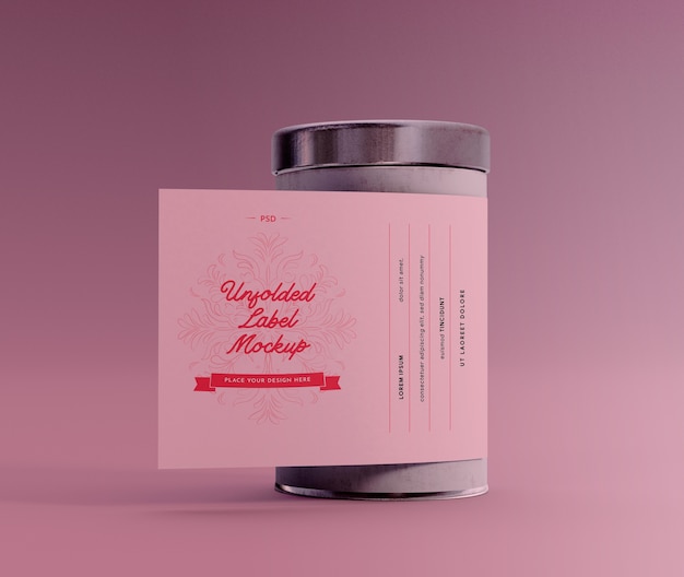 PSD vaso con design mockup di etichetta