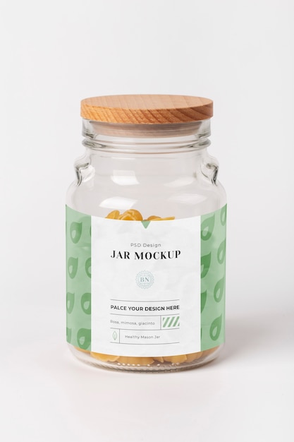 Jar with label mockup