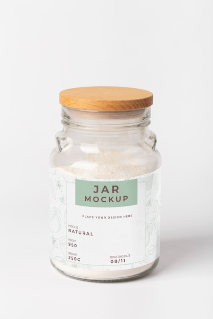 PSD jar with label mockup