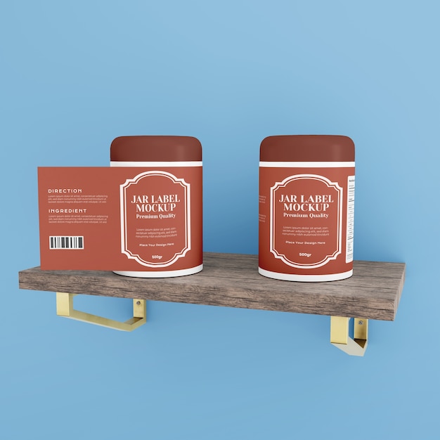 PSD jar with label mockup