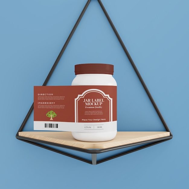 PSD jar with label mockup