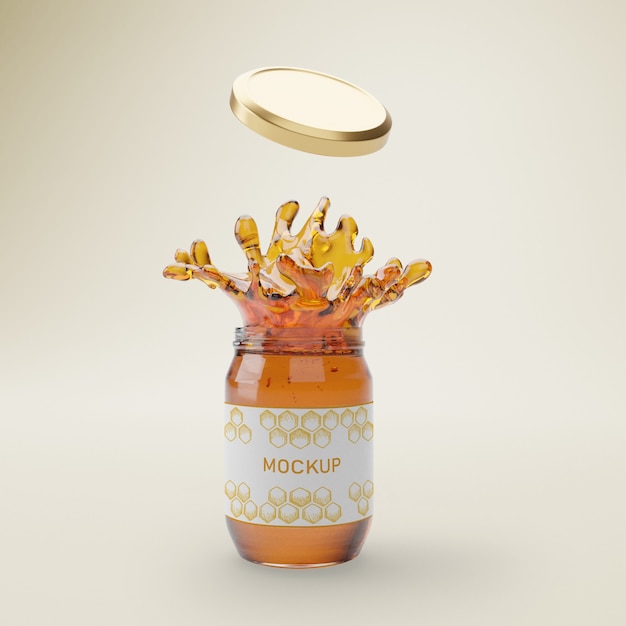 Jar with organic honey