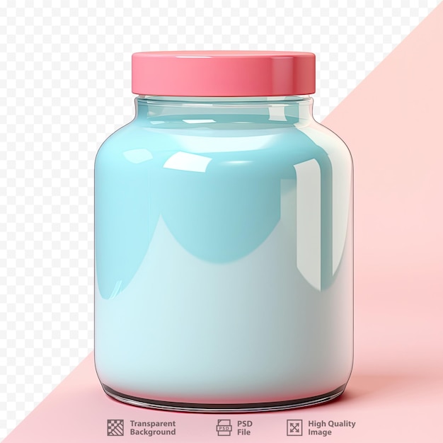 PSD a jar with a pink lid that says 