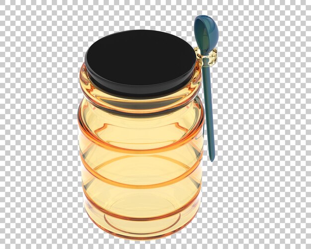 Jar with spoon on transparent background 3d rendering illustration