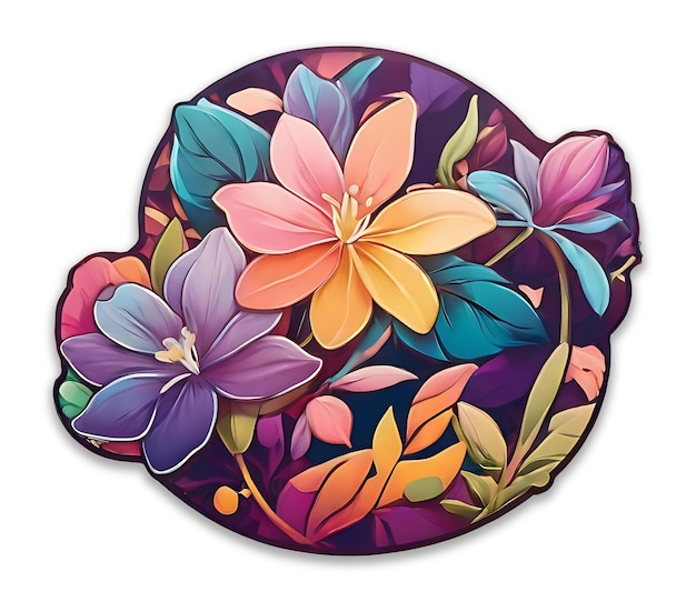 PSD jasmine flower sticker psd