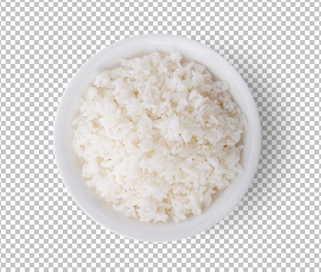 Jasmine rice in white plate on alpha layer